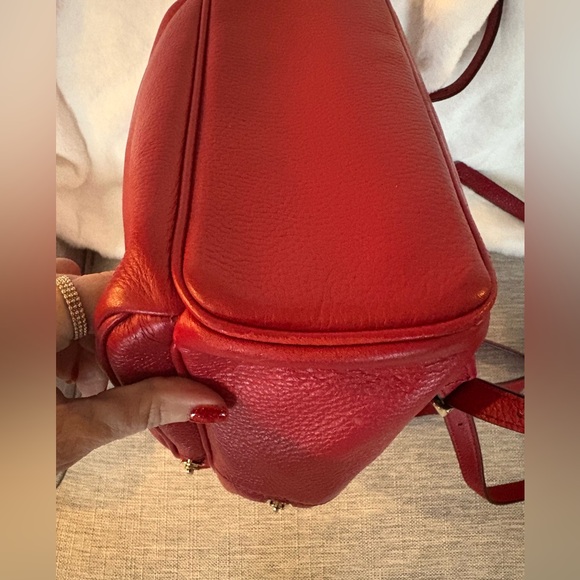 Michael Kors Red Leather Medium Alley Backpack EUC - Picture 9 of 16